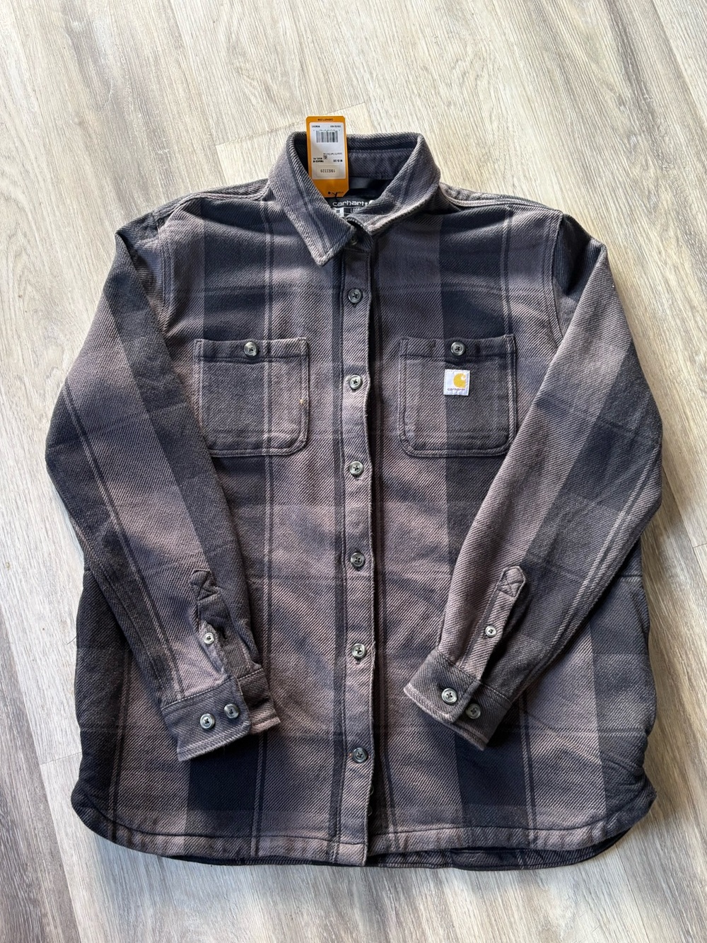 Carhartt Unisex Brown & Black Plaid Shirt Jacket